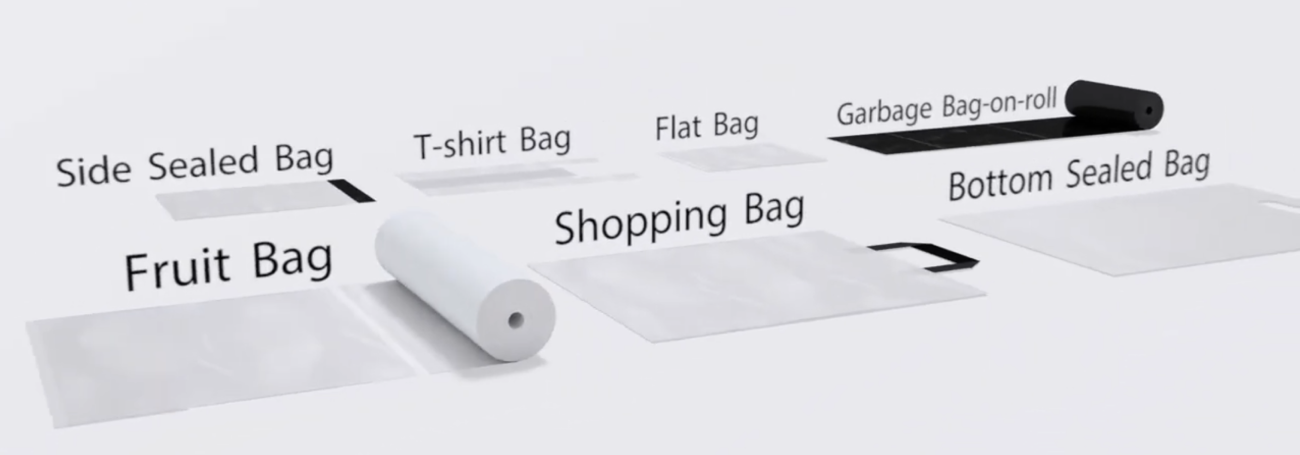 small plastic film can be made into shopping bags, garbage bags, and more
